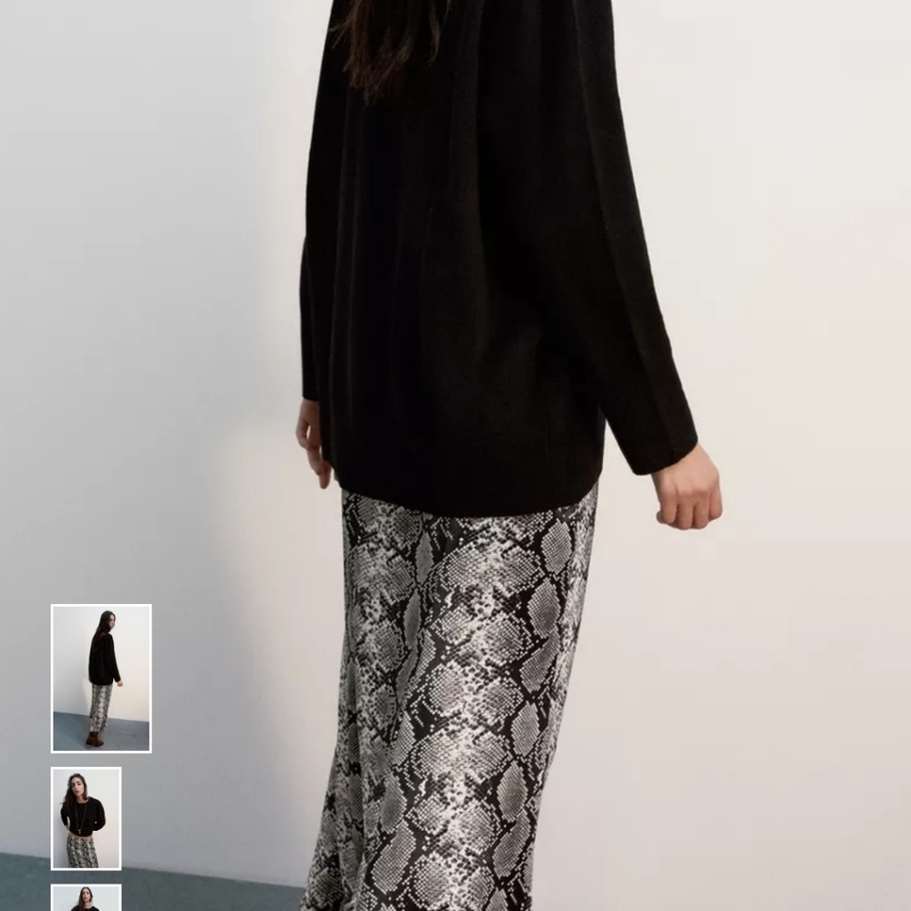 ANIMAL PRINT SATIN MIDI SKIRT